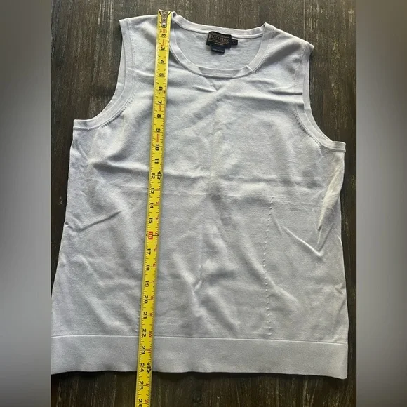 PENDELTON light blue silk , nylon , cotton sweater tank top PL - Picture 8 of 9